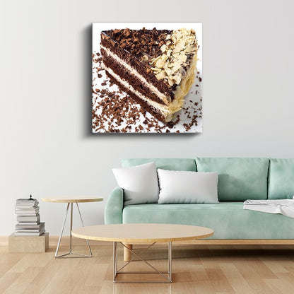 Çikolatalı Pasta Dilimi - Fındıklı Tatlı Şölen Kanvas Tablo