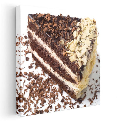 Çikolatalı Pasta Dilimi - Fındıklı Tatlı Şölen Kanvas Tablo