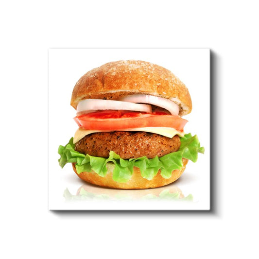 Lezzetli Hamburger - Taze Malzemeli Gurme Kanvas Tablo