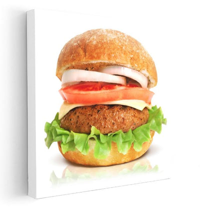 Lezzetli Hamburger - Taze Malzemeli Gurme Kanvas Tablo