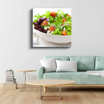 Taze Salata - Renkli Sebzelerle Sağlık Kanvas Tablo