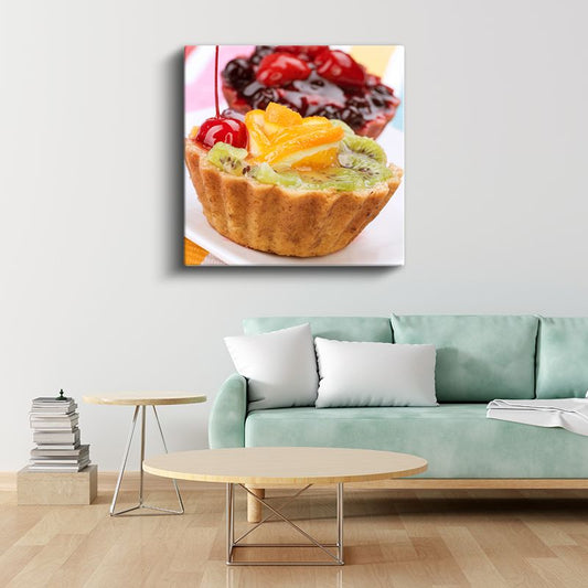 Meyveli Tart - Tropikal Tatlar Şöleni Kanvas Tablo