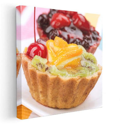Meyveli Tart - Tropikal Tatlar Şöleni Kanvas Tablo
