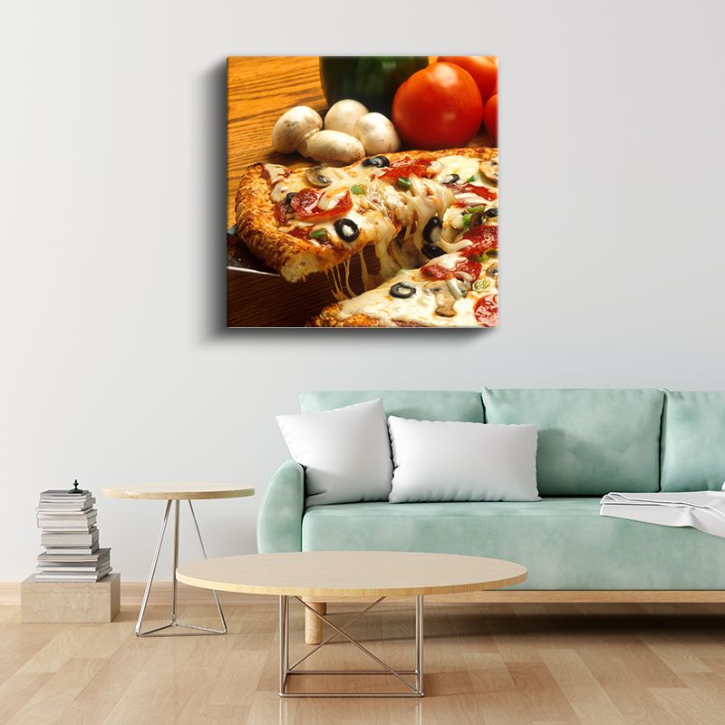 İtalyan Pizzası - Eriyen Peynir Lezzeti Kanvas Tablo