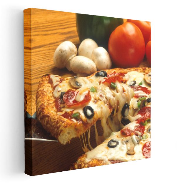 İtalyan Pizzası - Eriyen Peynir Lezzeti Kanvas Tablo