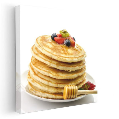 Pancake Kulesi - Ballı Meyve Süslemeli Kanvas Tablo