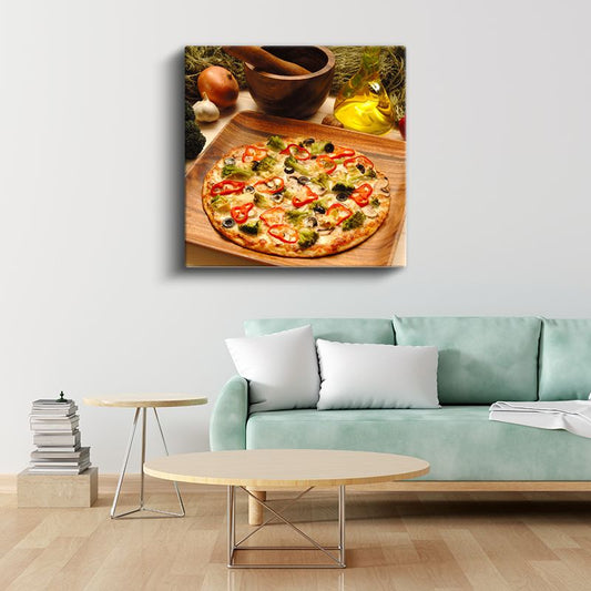 Sebzeli Pizza - Akdeniz Esintili Lezzet Kanvas Tablo