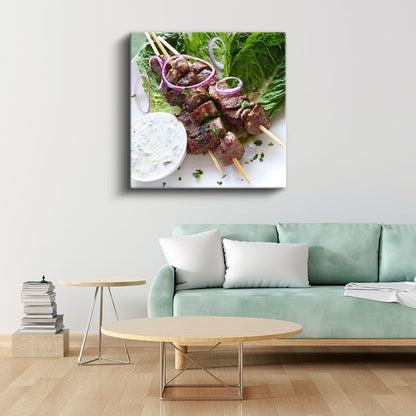 Et Şiş - Baharatlı Izgara Lezzeti Kanvas Tablo