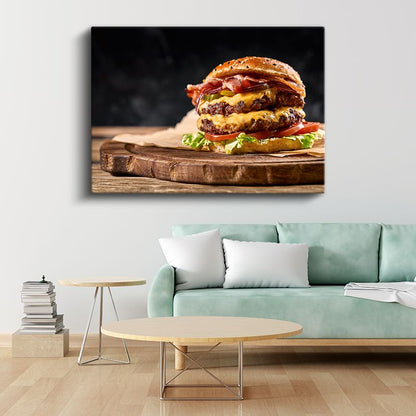 Gurme Hamburger - Leziz Katmanlar Kanvas Tablo