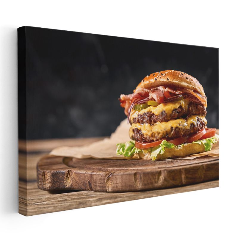 Gurme Hamburger - Leziz Katmanlar Kanvas Tablo