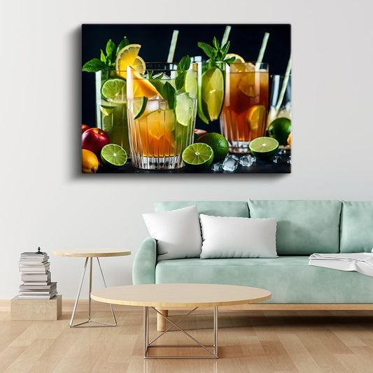 Kokteyl Çeşitleri - Serinletici İçecek Şöleni Kanvas Tablo