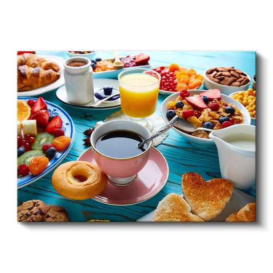 Zengin Kahvaltı - Tatlı ve Tuzlu Lezzetler Kanvas Tablo
