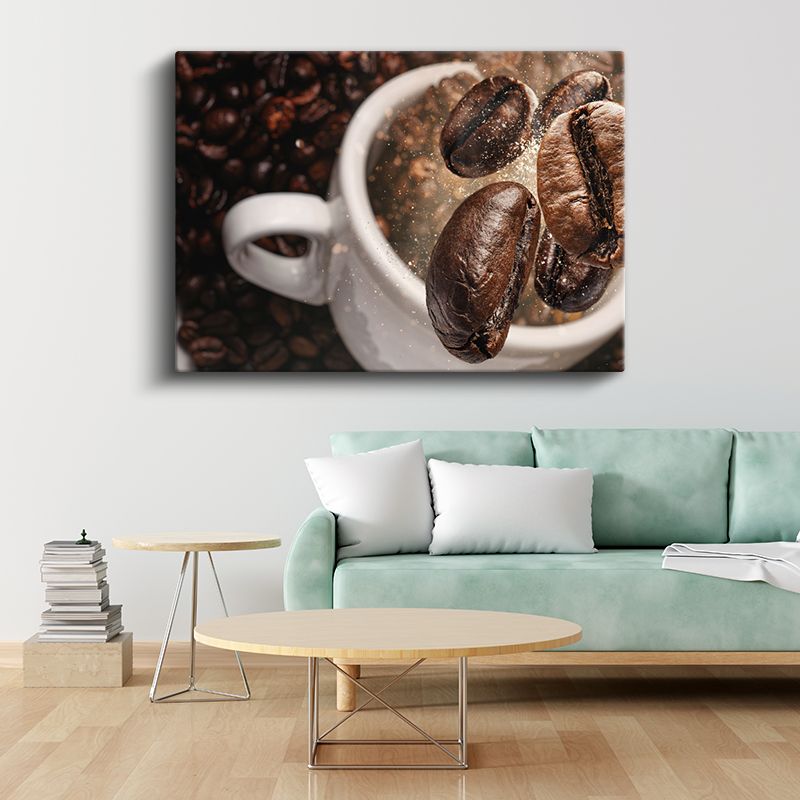 Kahve Çekirdekleri - Aromalı Fincan Kanvas Tablo