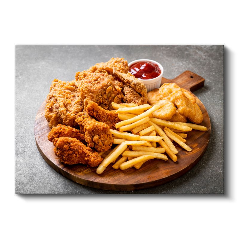 Çıtır Tavuk - Altın Patates Kızartması Kanvas Tablo