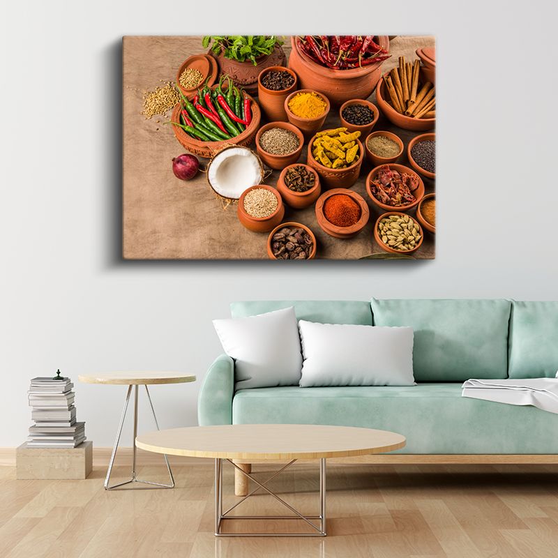 Baharat Şöleni - Geleneksel Toprak Kaplarda Sunulan Lezzetler Kanvas Tablo