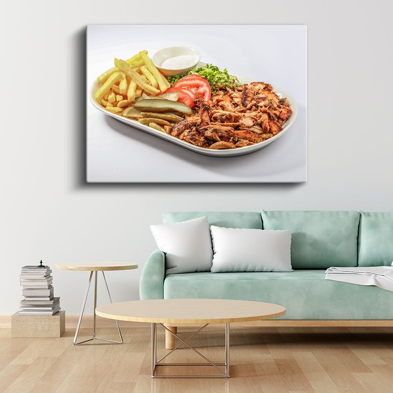 Tavuk Porsiyon - Patates Kızartması ve Garnitürlerle Sunulan Lezzet Kanvas Tablo