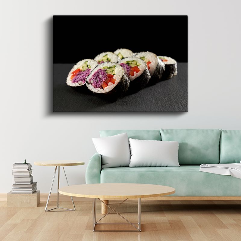 Sushi Ruloları - Renkli İçeriğiyle Japon Mutfağı Sanatı Kanvas Tablo