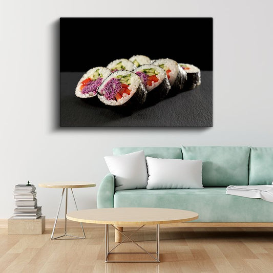 Sushi Ruloları - Renkli İçeriğiyle Japon Mutfağı Sanatı Kanvas Tablo