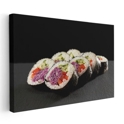 Sushi Ruloları - Renkli İçeriğiyle Japon Mutfağı Sanatı Kanvas Tablo