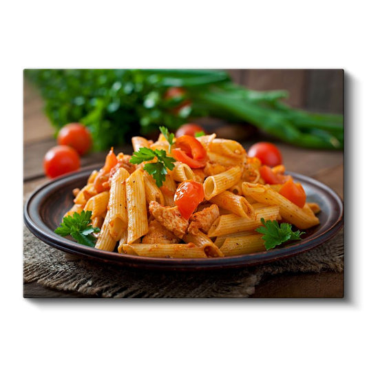 Penne Makarna - Domates Soslu İtalyan Lezzeti Kanvas Tablo