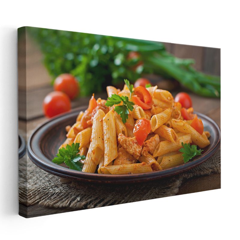 Penne Makarna - Domates Soslu İtalyan Lezzeti Kanvas Tablo