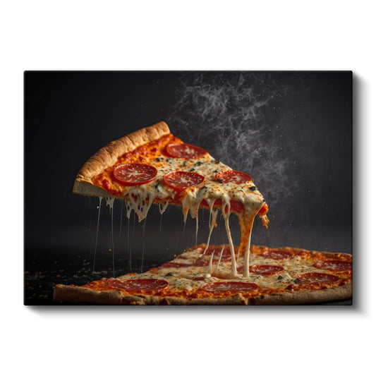 Peynirli Pizza - Eriyen Mozzarella Lezzeti Kanvas Tablo