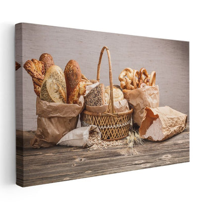 Fırın Ekmekleri - Geleneksel Hamur İşleri Koleksiyonu Kanvas Tablo