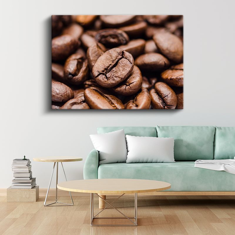 Kahve Çekirdekleri - Yakın Çekim Aromalı Taneler Kanvas Tablo