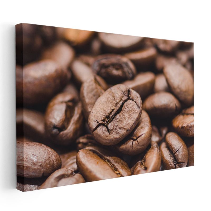Kahve Çekirdekleri - Yakın Çekim Aromalı Taneler Kanvas Tablo