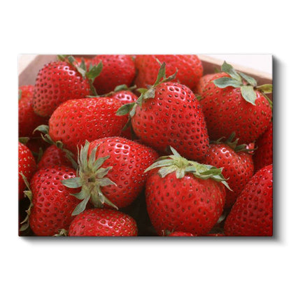 Kırmızı Çilekler - Taze Yaz Meyvesi Kanvas Tablo