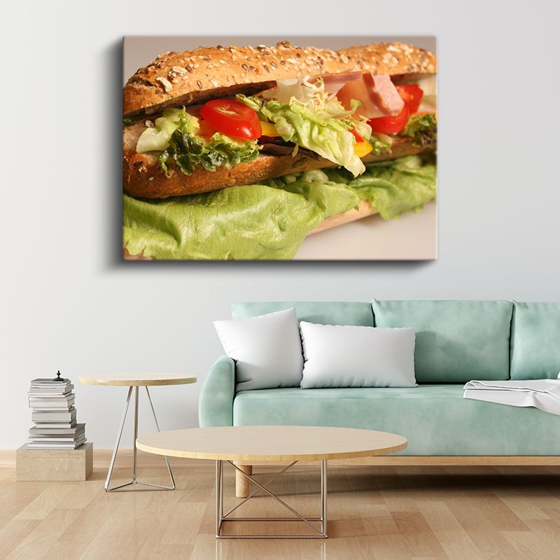 Lezzetli Sandviç - Taze Malzemeli Atıştırmalık Kanvas Tablo