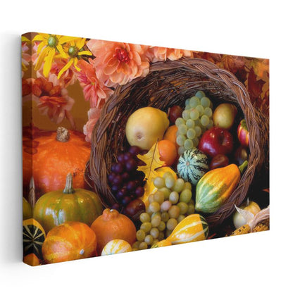 Sonbahar Bereketi - Mevsim Meyveleri Koleksiyonu Kanvas Tablo