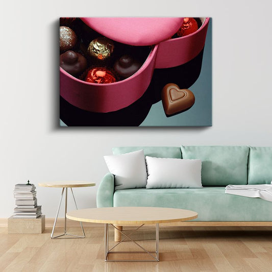 Lüks Çikolatalar - Özel Tasarım Kutu İçinde Pralinler Kanvas Tablo