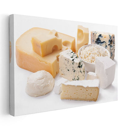 Beyaz Peynirler - Farklı Dokular ve Çeşitler Kanvas Tablo