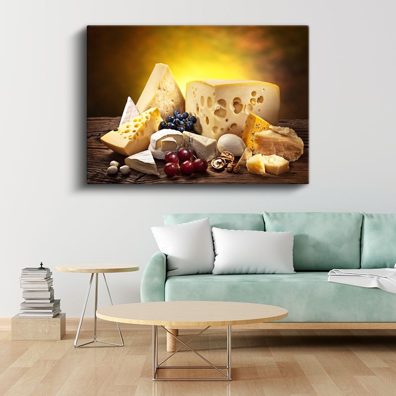 Gurme Peynirler - Üzüm ve Kuruyemiş Eşliğinde Kanvas Tablo