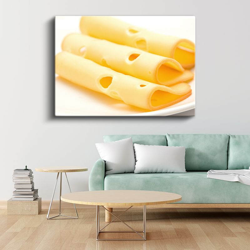 İsviçre Peyniri - İnce Dilimlenmiş Emmental Kanvas Tablo