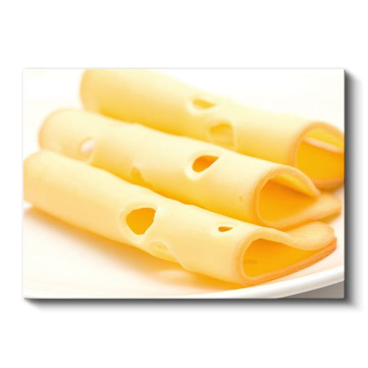 İsviçre Peyniri - İnce Dilimlenmiş Emmental Kanvas Tablo