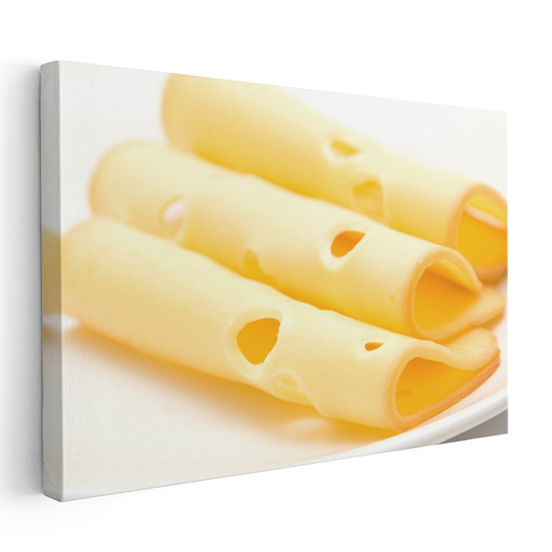 İsviçre Peyniri - İnce Dilimlenmiş Emmental Kanvas Tablo