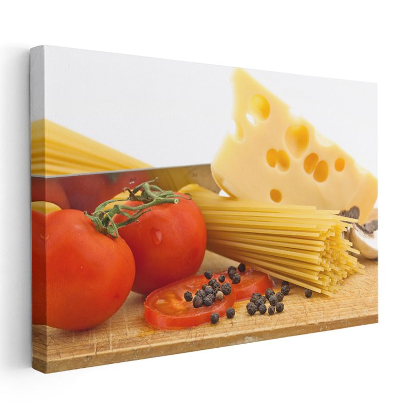 İtalyan Mutfağı - Makarna ve Peynir Kompozisyonu Kanvas Tablo