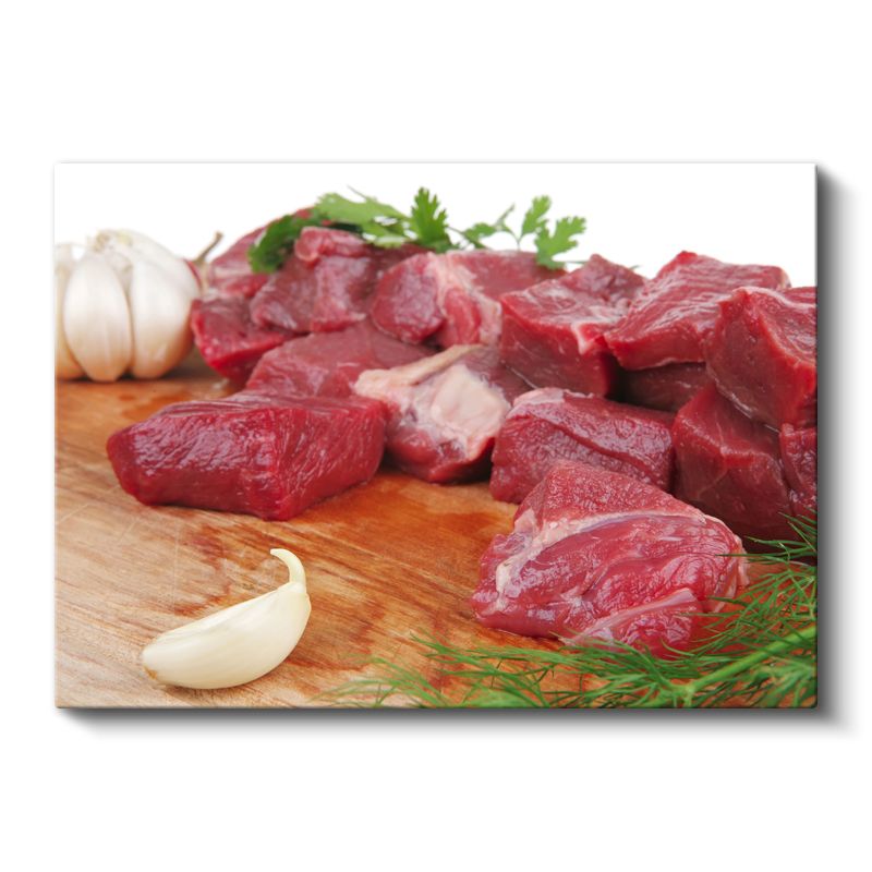 Taze Et Parçaları - Sarımsaklı Lezzetli Kuşbaşı Kanvas Tablo