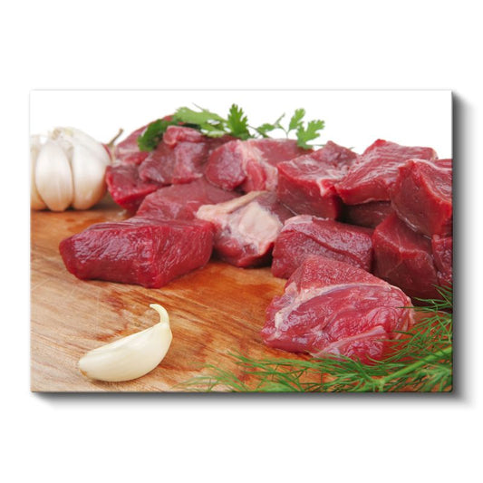 Taze Et Parçaları - Sarımsaklı Lezzetli Kuşbaşı Kanvas Tablo