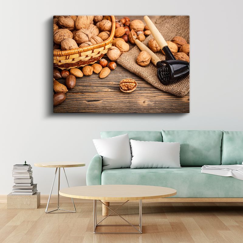 Kuruyemiş Çeşitleri - Geleneksel Kırıcı İle Kanvas Tablo