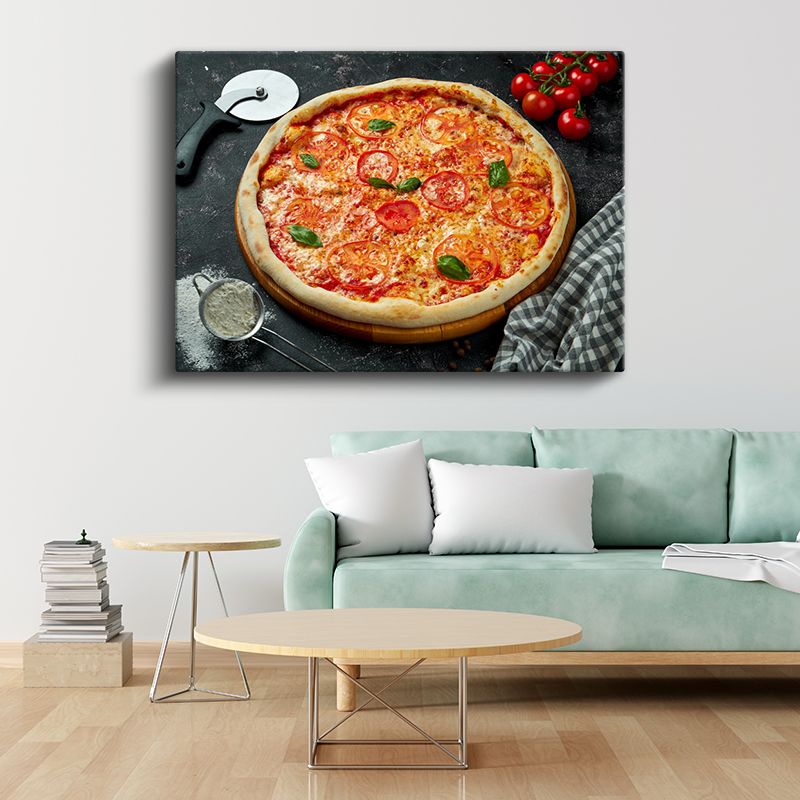 İtalyan Pizzası - Domates Dilimli Margherita Kanvas Tablo