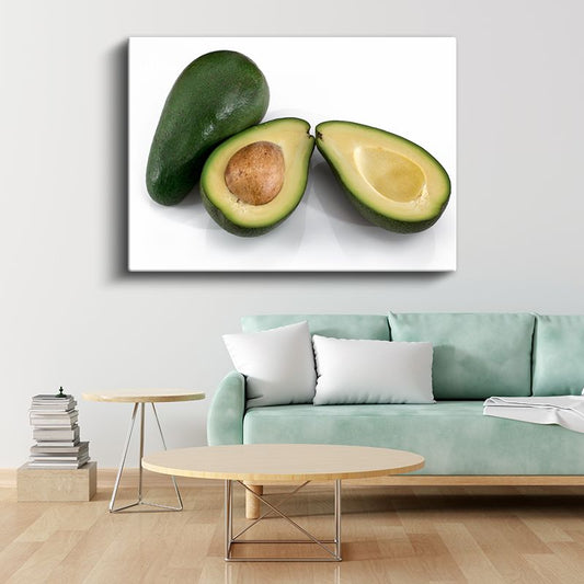Taze Avokado - Kesilmiş Çekirdekli Sunum Kanvas Tablo