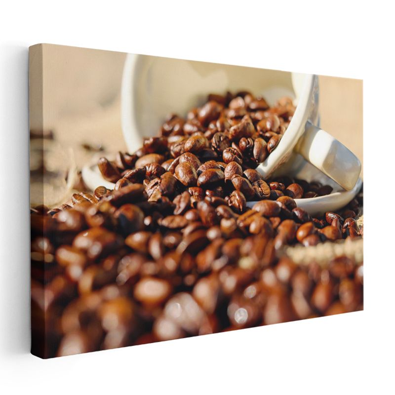 Kahve Çekirdekleri - Fincan Taşan Aromalı Lezzet Kanvas Tablo