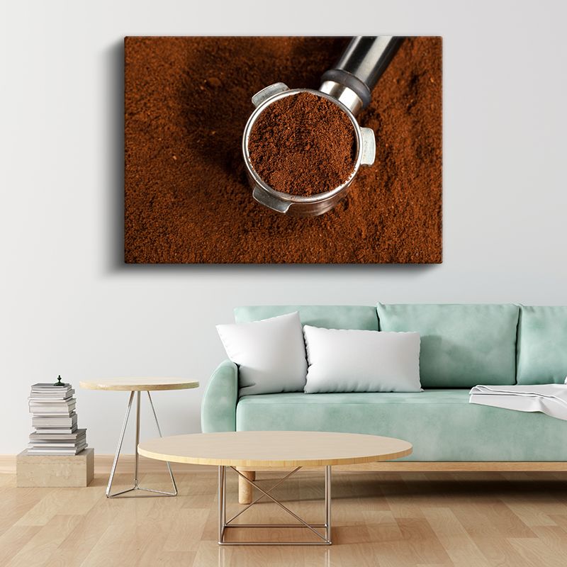 Öğütülmüş Kahve - Metal Ölçekte Yoğun Aroma Kanvas Tablo