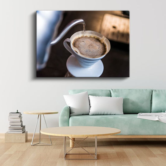 Filtre Kahve - Damla Damla Demleme Anı Kanvas Tablo