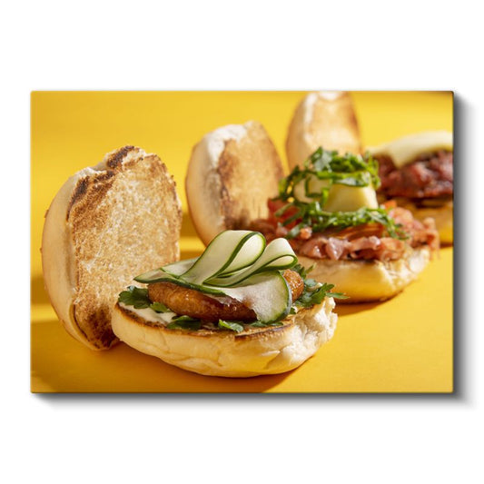 Gourmet Hamburgerler - Taze Sebzeli Mini Sandviçler Kanvas Tablo