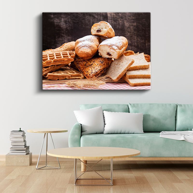 Fırın Ürünleri - Taze Ekmek ve Unlu Mamuller Koleksiyonu Kanvas Tablo