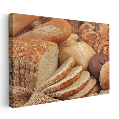 Taze Ekmek Çeşitleri - Geleneksel Fırın Lezzetleri Kanvas Tablo